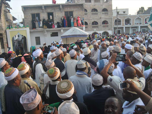 Muslim Faithfuls celebrate maulid at Riadha mosque Lamu in 2016./FILE