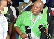 ActionSA leader Herman Mashaba briefs the media at the National Results Operation Centre in Pretoria on November 3 2021.