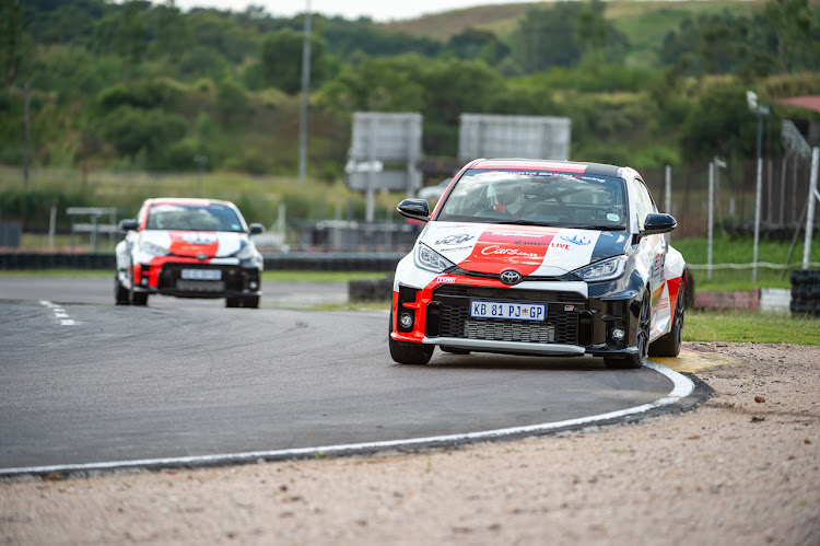 Falkiner enters the hairpin at Zwartkops Raceway.