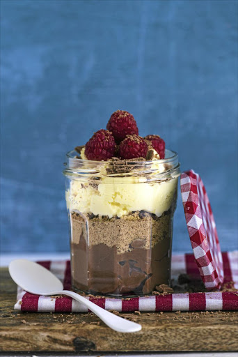 Triple chocolate cheesecake in a jar An irresistible mix of cookie crumbs, chocolate cheesecake and chocolate mousse; the visual feast you'll get from seeing the layers through the glass jar just sweetens the deal.