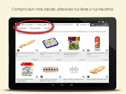 EROSKI Supermercado Online Screenshot