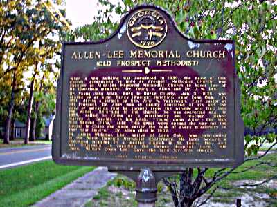 When a new building was completed in 1939, the name of this church, established in 1844 as Prospect Methodist Church, was changed to Allen-Lee Memorial Methodist Church to honor two of its...