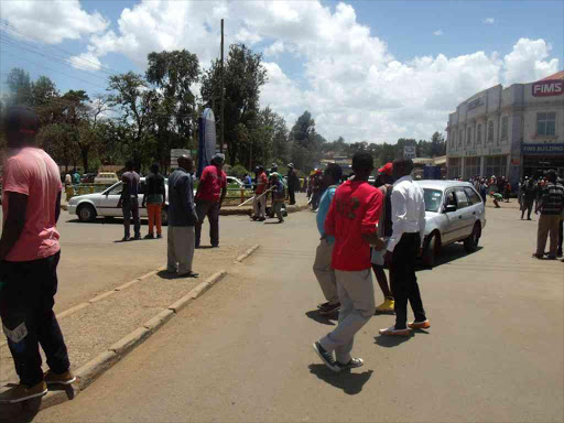 Boda boda operators during a clash over operating in the Eldoret town centre, March 1, 2017. /MATHEWS NDANYI