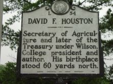 Secretary of Agriculture and later of the Treasury under Wilson. College president and author. His birthplace stood 60 yards north.Plaque via North Carolina Highway Historical Marker Program, and...