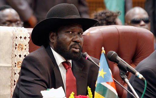 South Sudan's President Salva Kiir attends a one-day summit on oil on September 3, 2013 in Khartoum. Sudan and South Sudan averted a shutdown of economically vital oil flows and again pledged to implement economic and security pacts that have twice failed to take effect. AFP PHOTO / ASHRAF SHAZLY (Photo credit should read ASHRAF SHAZLY/AFP/Getty Images)