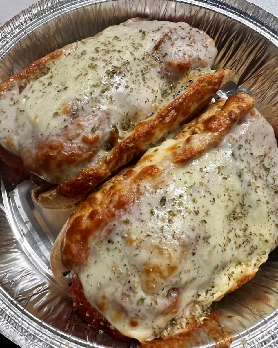 Gluten-free meatball Parm sandwich