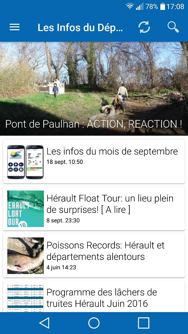 Android application Infos Pêche Hérault 34 screenshort