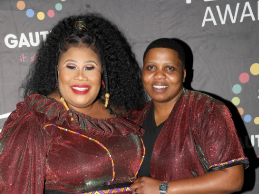 Nomsa Buthelezi and Zandile Shezi at the 12th annual Feather Awards at Constitution Hill in Johannesburg.