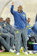 ON THE CARDS: Sundowns coach Pitso Mosimane at the game against Orlando Pirates at Loftus
