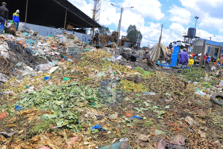 Traders working close to the dumpsite at Muthurwa Market decry inhumane conditions on April 16, 2024.