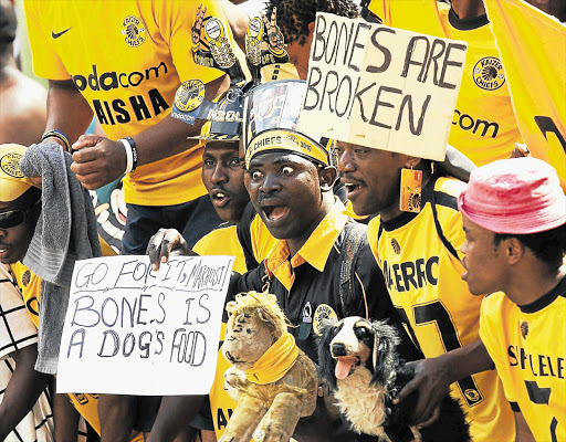 Kaizer Chiefs fans at a packed FNB Stadium.