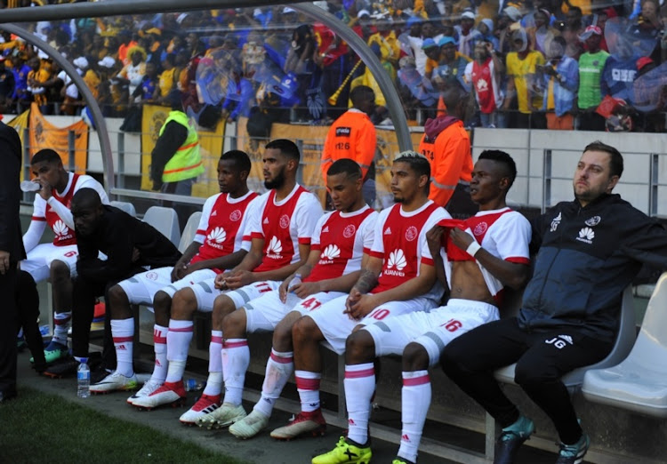 General view of Ajax players looking dejected after the Absa Premiership match between Ajax Cape Town and Kaizer Chiefs at Cape Town Stadium on May 12, 2018 in Cape Town, South Africa.