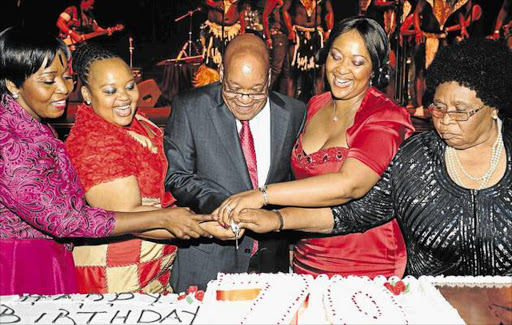 President Jacob Zuma with his wives.