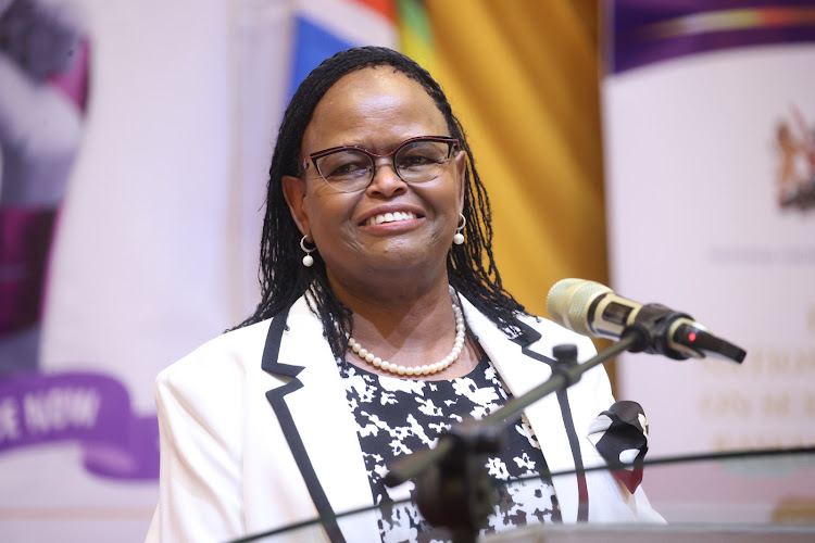 Chief Justice Martha Koome during the inaugural SGBV National Conference at Safari Park on October 17, 2023.