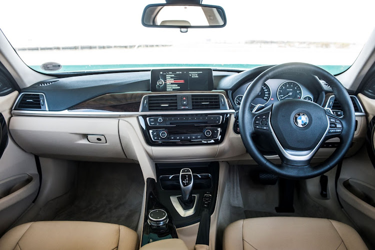 BMW 320i interior.
