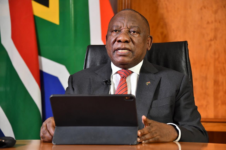 President Cyril Ramaphosa during a briefing May 26 2020