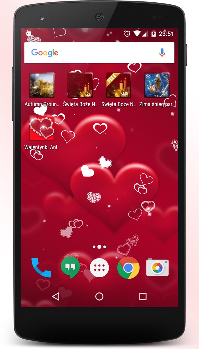 Android application Valentine Heart Live Wallpaper screenshort