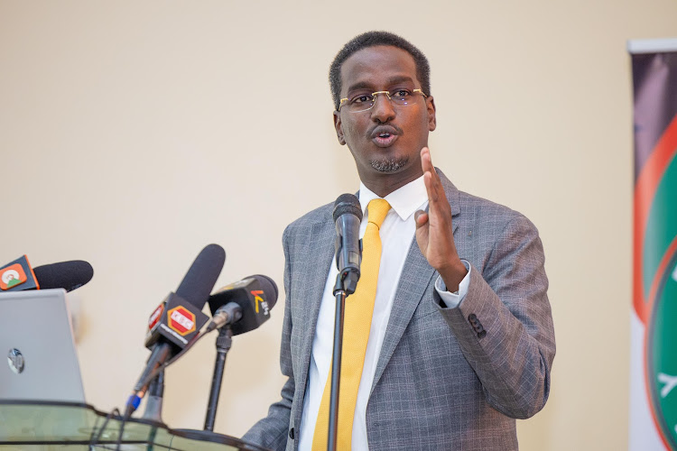 Private Security Regulatory Authority Director General Fazul Mohamed speaking during a meeting at the Kenya School of Government on February 22, 2024
