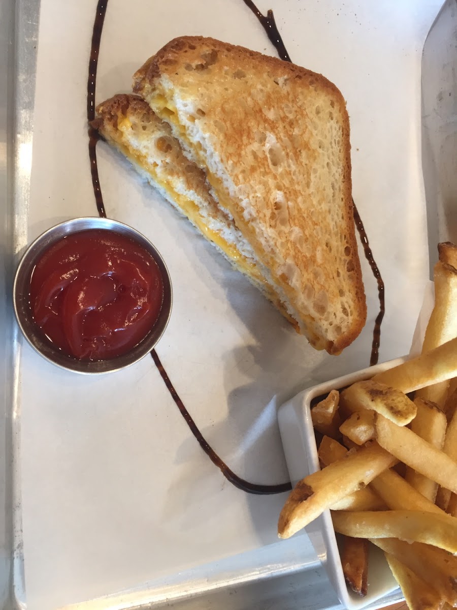 GF Grilled cheese sandwich.