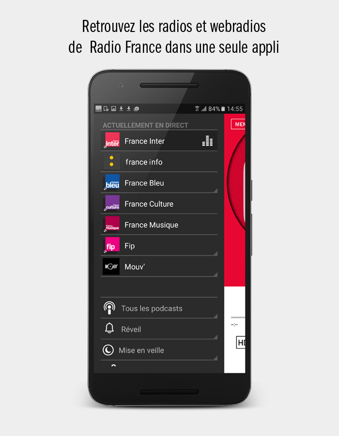 Android application Radio France : radios, podcast screenshort