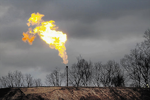 A gas flare burns at a fracking site in rural Bradford County, Pennsylvania.