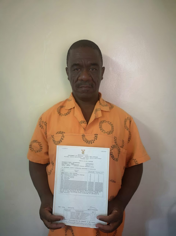 Inmate 52-year-old Abdullah Simelane passed his matric with flying colours.