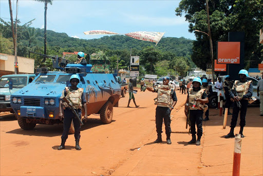 United Nations peacekeepers are seen stationed in the center of the Central African Republic capital Bangui. Picture Credit: AFP