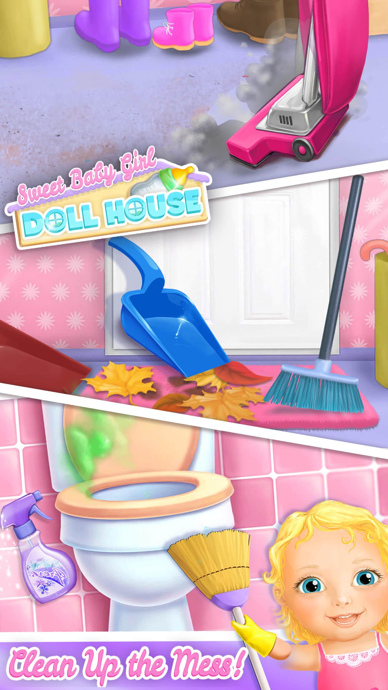 Android application Sweet Baby Girl Doll House - Play, Care &amp; Bed Time screenshort