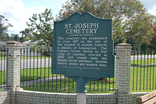 This cemetery was established in circa 1817 on the site of the original St. Joseph Church, a mission of Assumption. The Calvary - Grotto Shrine to Our Lady of Lourdes, erected in 1883 still stands...