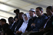 The casket arrives at the funeral service for Ahmed Kathrada at the Westpark Cemetary in Johannesburg.