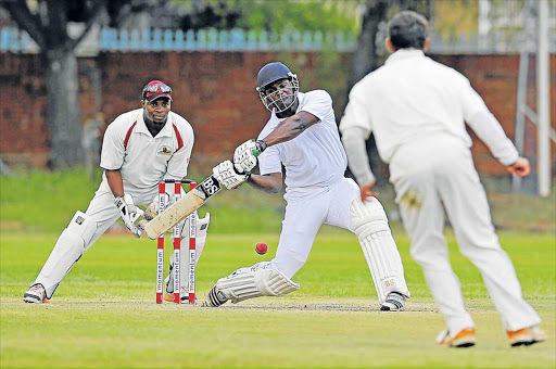 STYLISH SWEEP: Loyiso Mdashe of Border Country hits out during an RCASA Week played in Kimberley in February 2014. Border’s semi-professional cricket squad takes on KwaZulu-Natal in their final two matches of the season tomorrow and on Sunday Picture: GALLO IMAGES