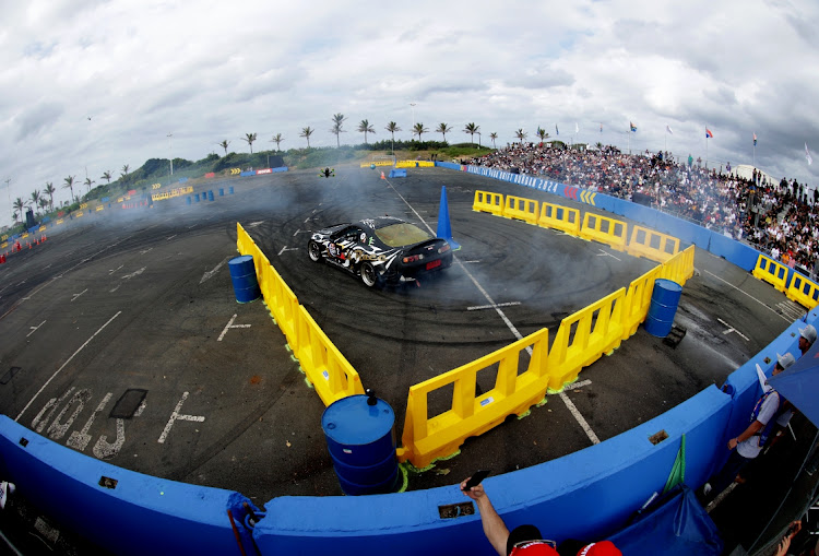 An overview of the drifting park where the best drifters from around South Africa competed during the national championships.