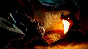 A banner from the upcoming film 'The Hobbit' showing Smaug.