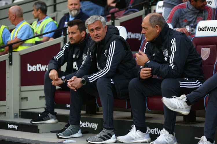 Jose Mourinho, Manager of Manchester United looks on prior to the Premier League match between West Ham United and Manchester United at London Stadium on May 10, 2018 in London, England.