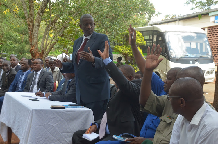 Murang'a County Commissioner Mohamed Barre during the public health stakeholders meeting.