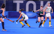 Charne Maddocks of South Africa during the Women's Hockey match between South Africa and Ireland on Day 1 of the Tokyo 2020 Olympic Games at South Pitch, Oi Hockey Stadium on July 24, 2021 in Tokyo, Japan.