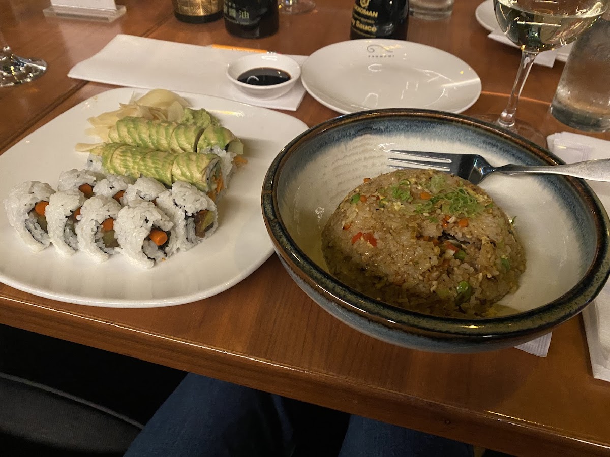 Veggie roll, japense veggie roll, veggie fried rice