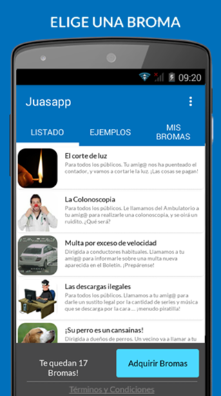 Android application JuasApp - Prank Calls screenshort