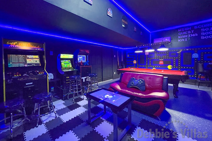 Air-conditioned games room in this Kissimmee villa on Windsor Hills