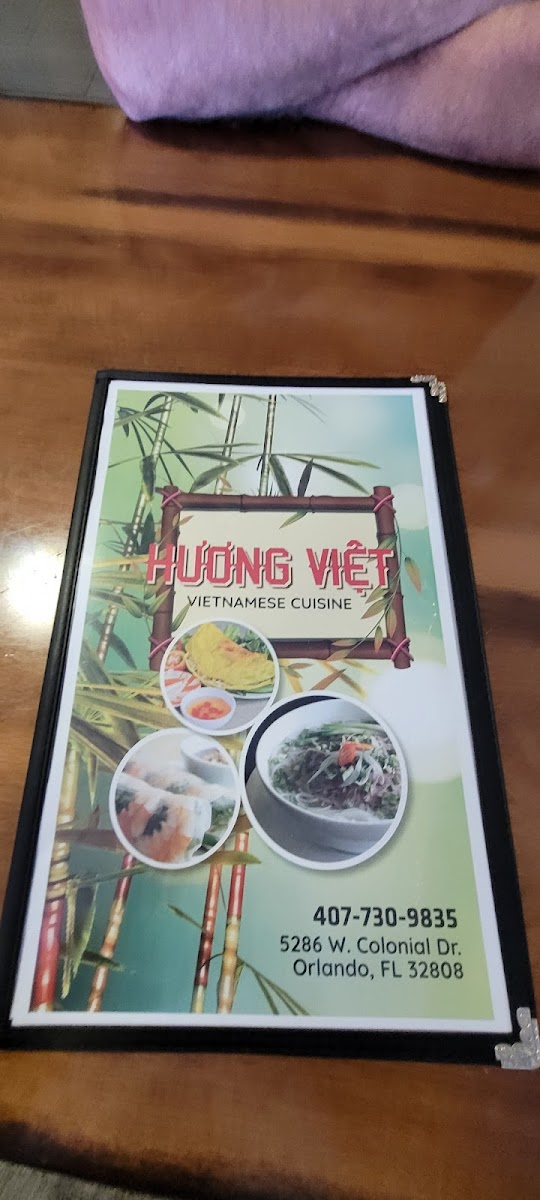 Huong Viet Vietnamese Restaurant gluten-free menu