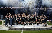 The All Blacks celebrate their 2015 Rugby World Cup victory.