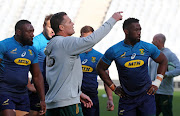 Rassie Erasmus, Coach of South Africa during the 2018 Rugby International, South Africa Training Session at Cape Town Stadium, Cape Town on 19 June 2018.