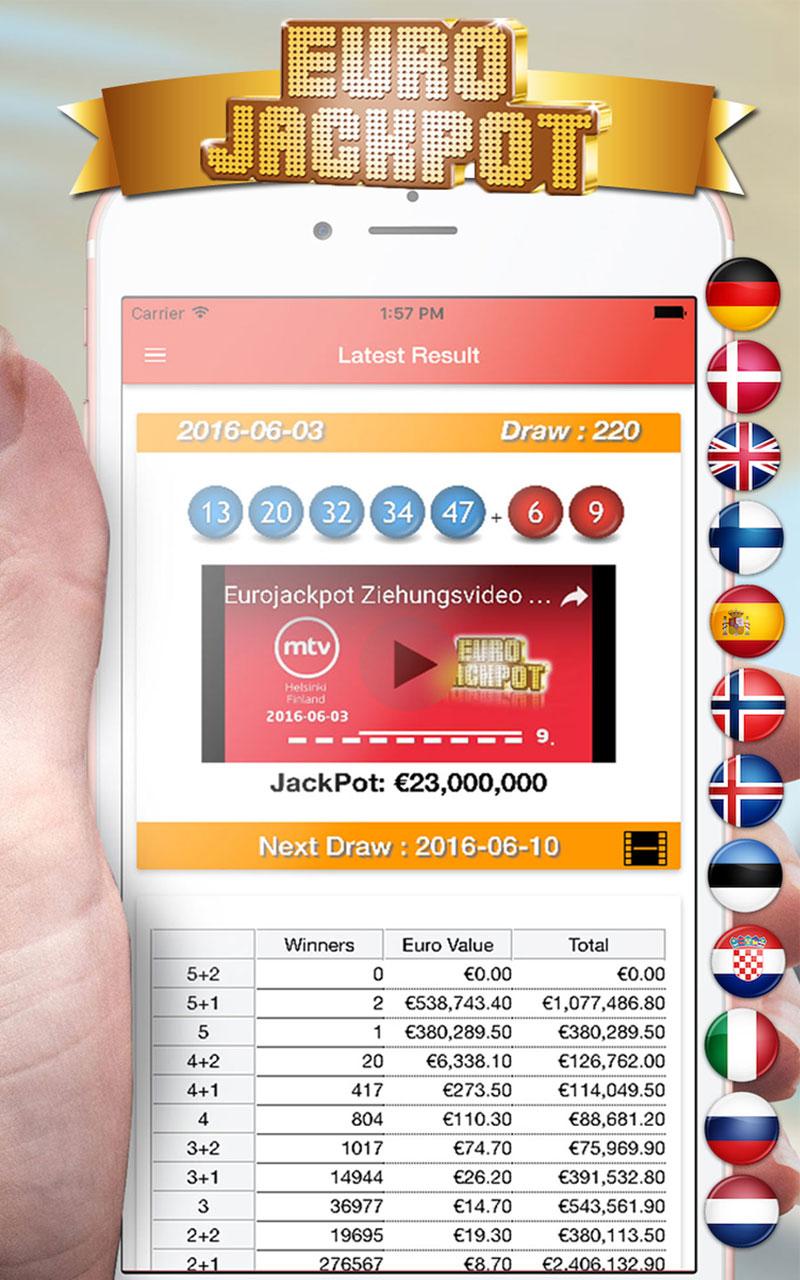 Android application Eurojackpot  Results Check screenshort