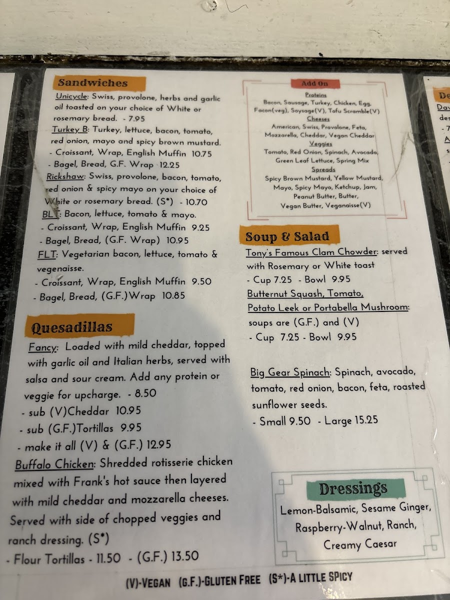 Maude's Cafe gluten-free menu