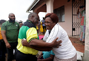 President Cyril Ramaphosa with Slindile Nene who has been looking for a job as a teacher since graduating in 2016. She has volunteered for three years.