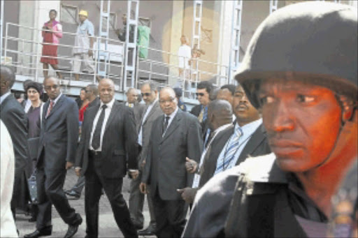 HUMAN RIGHTS WATCH: President Jacob Zuma, Minister of Justice and Constitutional Development Jeff Radebe, Joburg Mayor Parks Tau and other politicians and officials on Human Rights Day last month at Walter Sisulu Square in Kliptown, Soweto. PHOTO: ANTONIO MUCHAVE