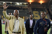 Patrice Motsepe and Sizwe Nzimande during the CAF Champions League Semi Final - 2nd Leg match between Mamelodi Sundowns and Zesco United at Lucas Moripe Stadium on September 24, 2016 in Pretoria, South Africa. (Photo by Lefty Shivambu/Gallo Images)