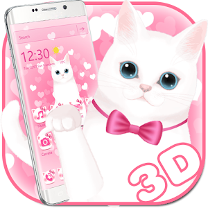 Download Pink kitty 3d live wallpaper theme For PC Windows and Mac