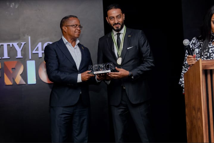 A nominee receiving his award during last year's event in South Africa.