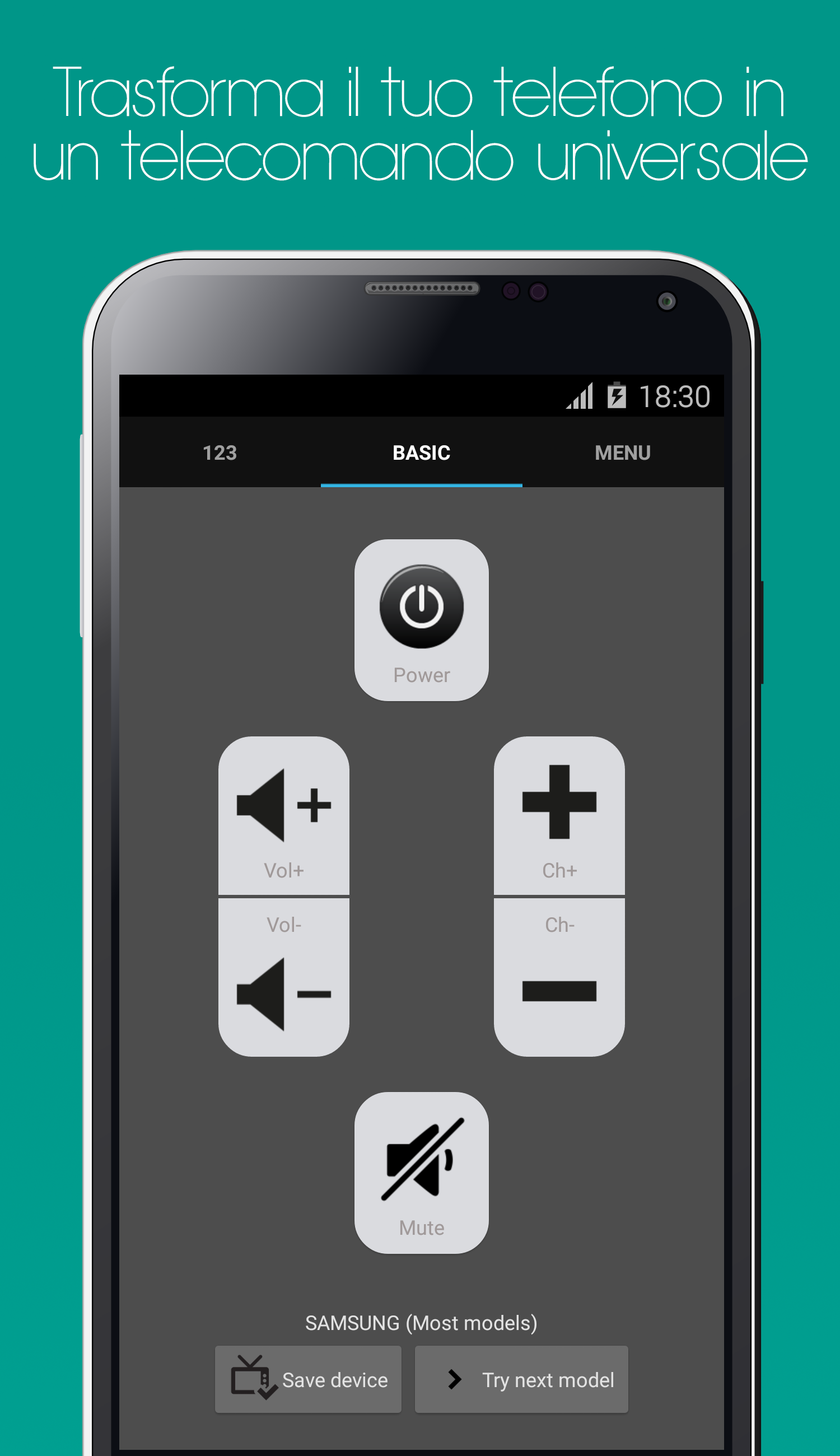 Android application Galaxy Universal Remote screenshort